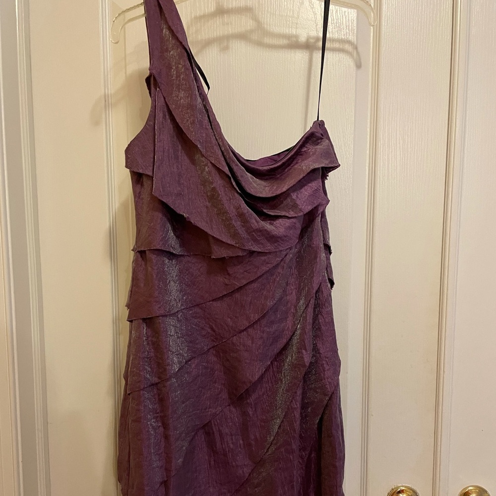 Metallic Purple London Times Ruched Dress Size 14
